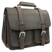 Vagarant Traveler 16" CEO Heavy Duty Full Grain Leather Large Briefcase Laptop Bag. Heavy 9.5LB L33.DB