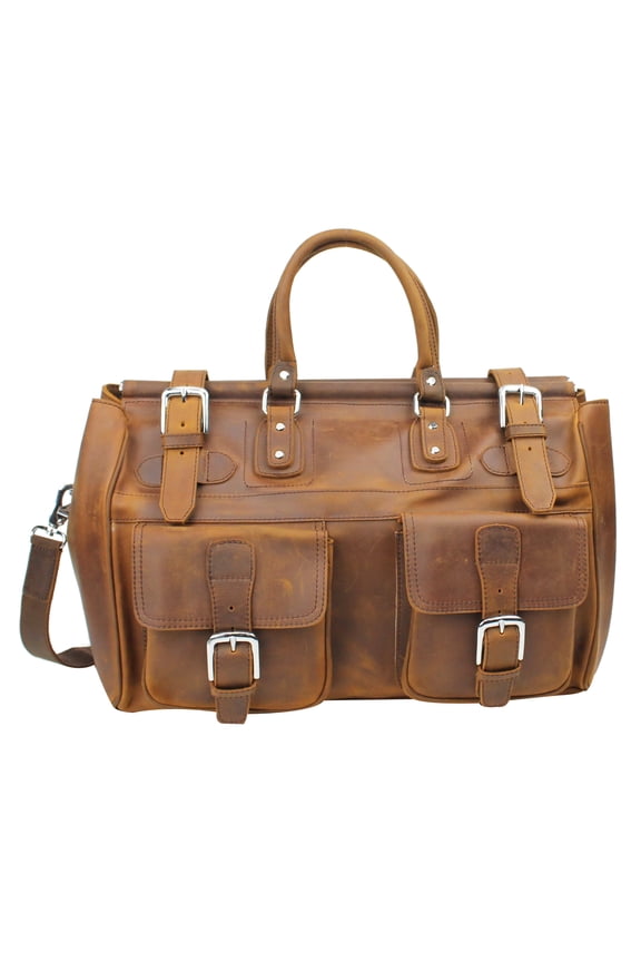 Vagarant Traveler 21" Classic Cowhide Leather Overnight Travel Bag Heavy 7LB L54.VB