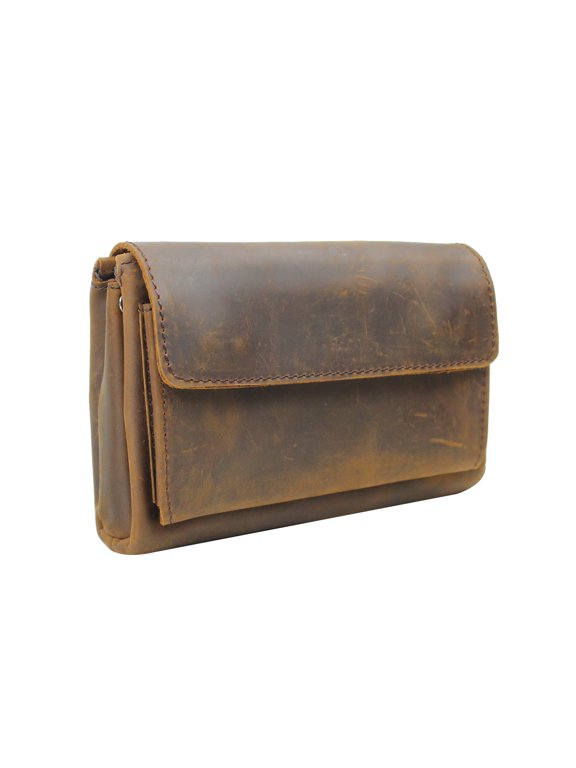 8.5" Cowhide Leather Large Clutch Bag LH01.VB