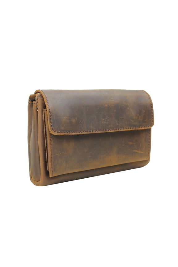 8.5" Cowhide Leather Large Clutch Bag LH01.VB