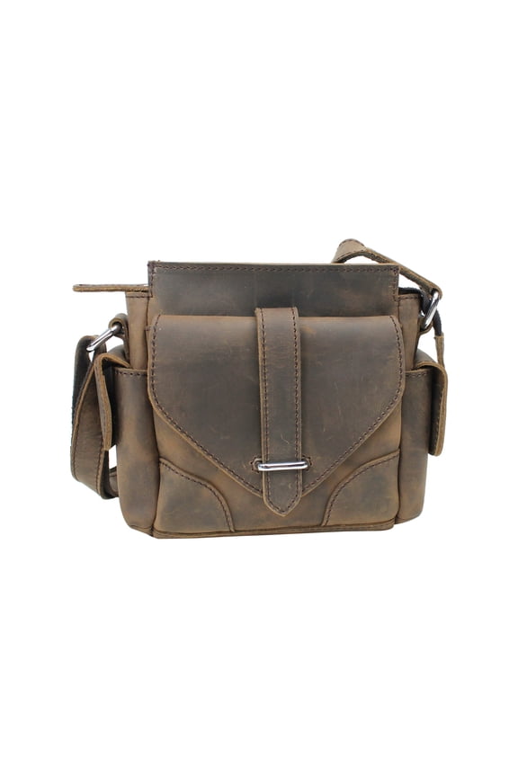 8.5" Cowhide Leather Satchel Bag LS08.DB