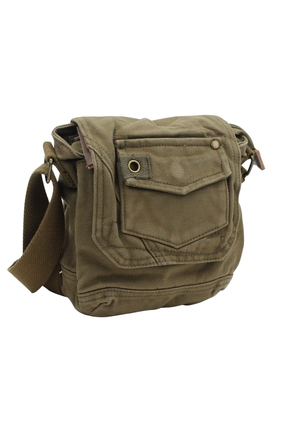 8" Tall Small Canvas Slim Sling Shoulder Bag C93.GRN