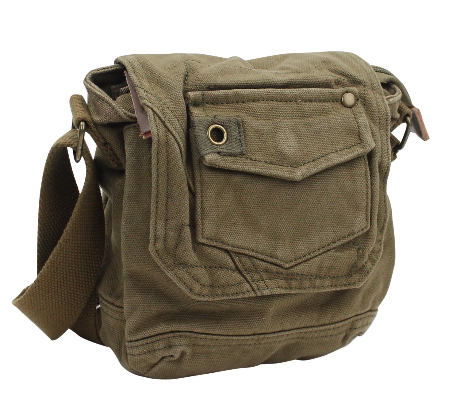 Vagarant Traveler 8" Tall Small Canvas Slim Sling Shoulder Bag C93.GRN