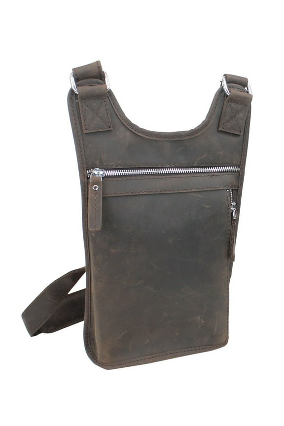 9" Cowhide Leather Pouch Kindle Sling Slim Bag L83.DB