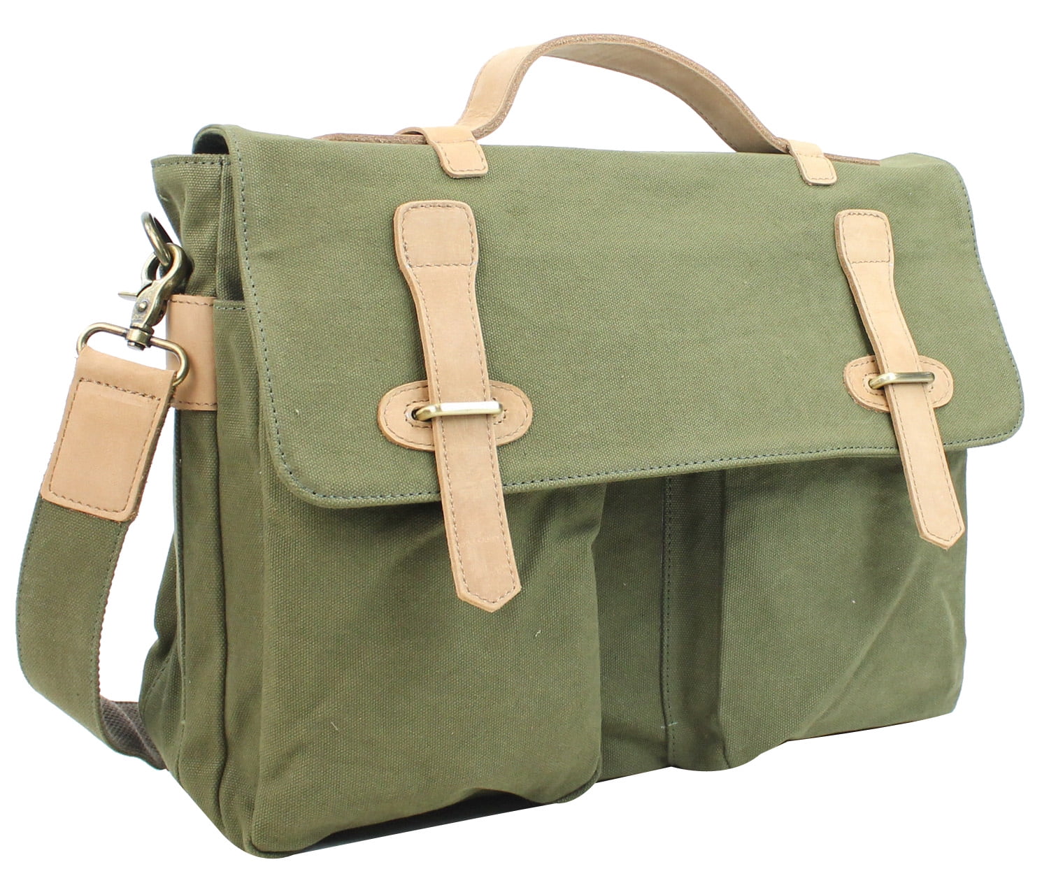 Vagarant Traveler Casual Style Canvas Laptop Messenger Bag CM03.GRN