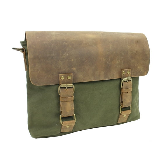 Vagarant Traveler Classic Canvas Messenger Bag CM17.GRN