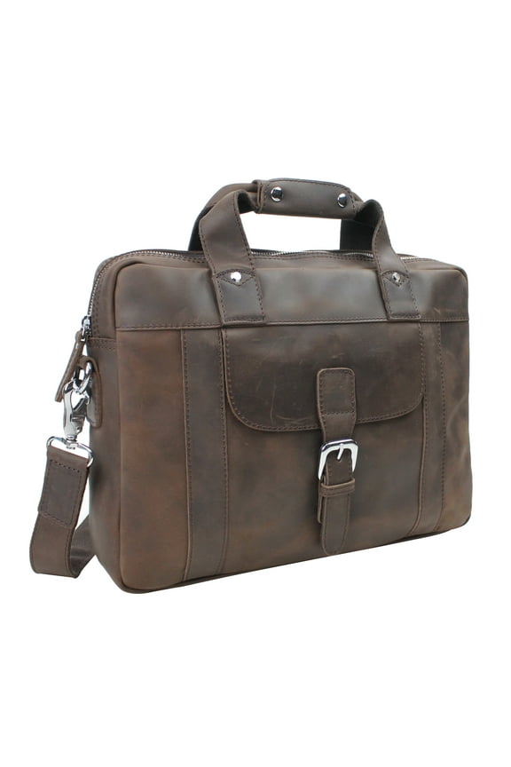 Classic Medium Full Grain Leather Messenger Laptop Bag LM21.DS