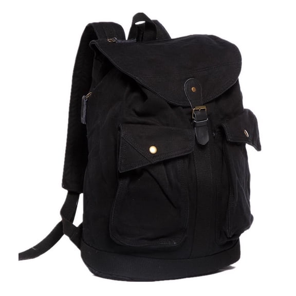Vagarant Traveler *Clearance* 16" Classic Style Sport Canvas Backpack C06.BLK