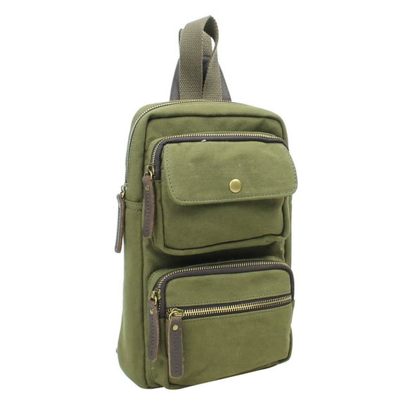 Vagarant Traveler Cotton Canvas Chest Pack Travel Bag CK94.GRN
