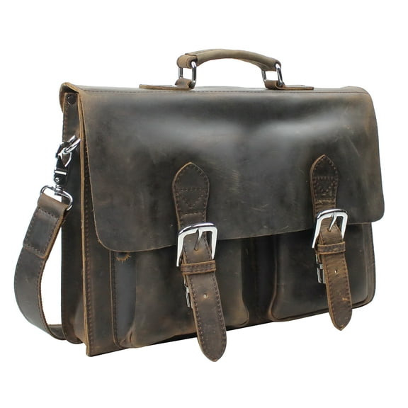 Vagarant Traveler Cowhide Leather Briefcase Laptop Bag L38.DB