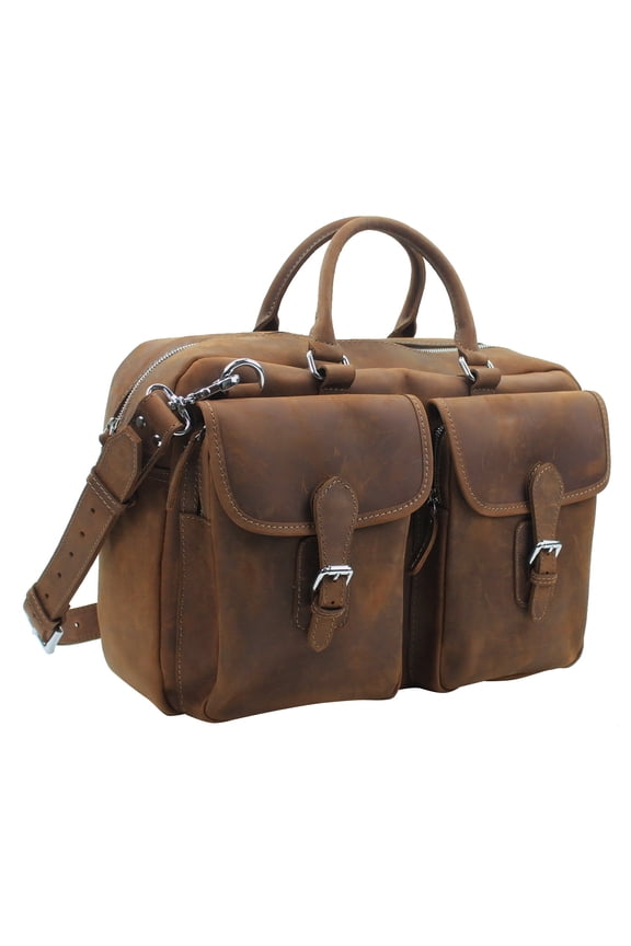 Cowhide Leather Duffle Gym Travel Tote L27.VB