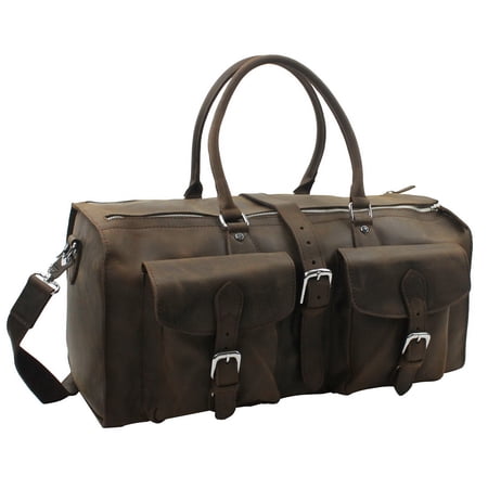 Vagarant Traveler Cowhide Leather Overnight Travel Duffle Bag LD01.DS