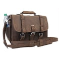 thumbnail image 1 of Vagarant Traveler Extra Large Classic Oil Tanned Full Leather Briefcase Laptop Bag (Heavy 9.5LB) L06. CB, 1 of 3