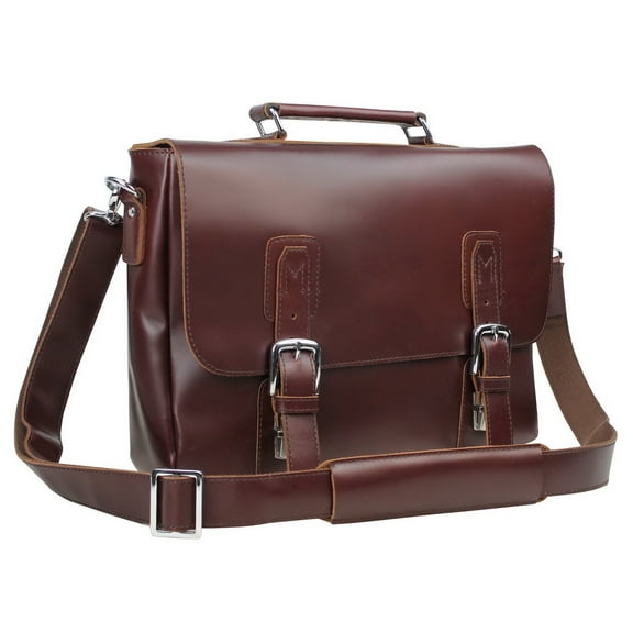 Vagarant Traveler Full Grain Leather Laptop Bag with Clasp Lock L55.WR