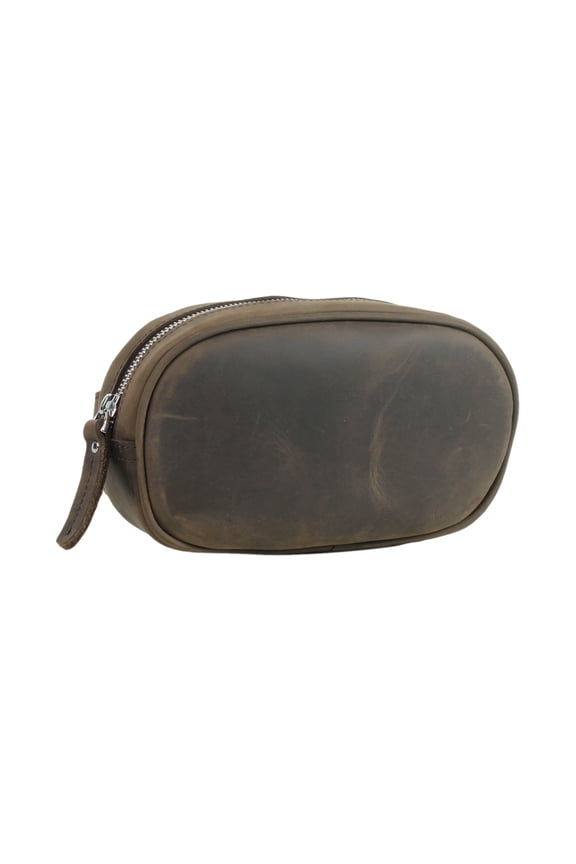 Full Grain Leather Small Oval Shape Waist Bag LW14.DB