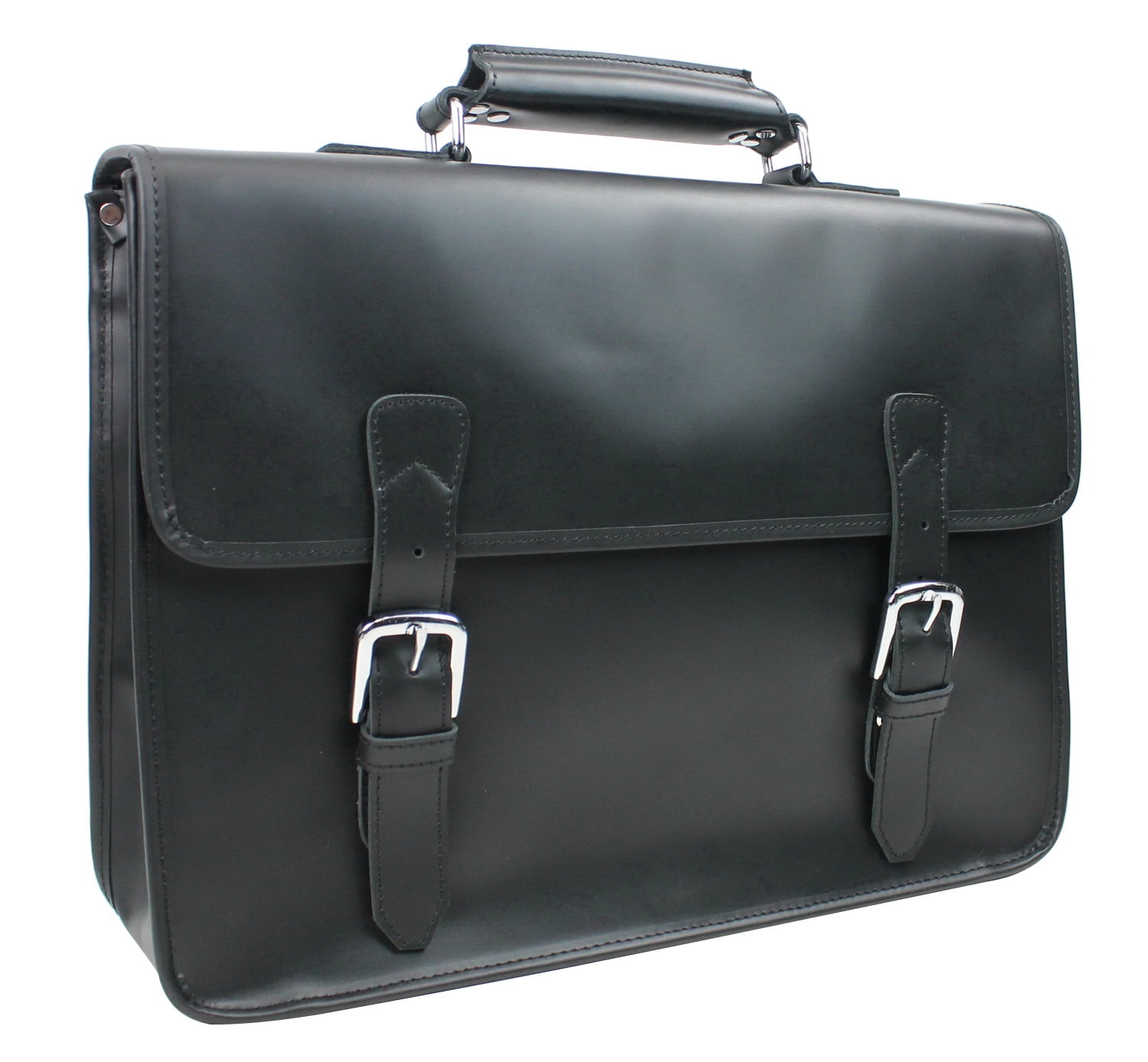 Vagarant Traveler Large Full Grain Cowhide Leather Briefcase Laptop Bag L05.BLK
