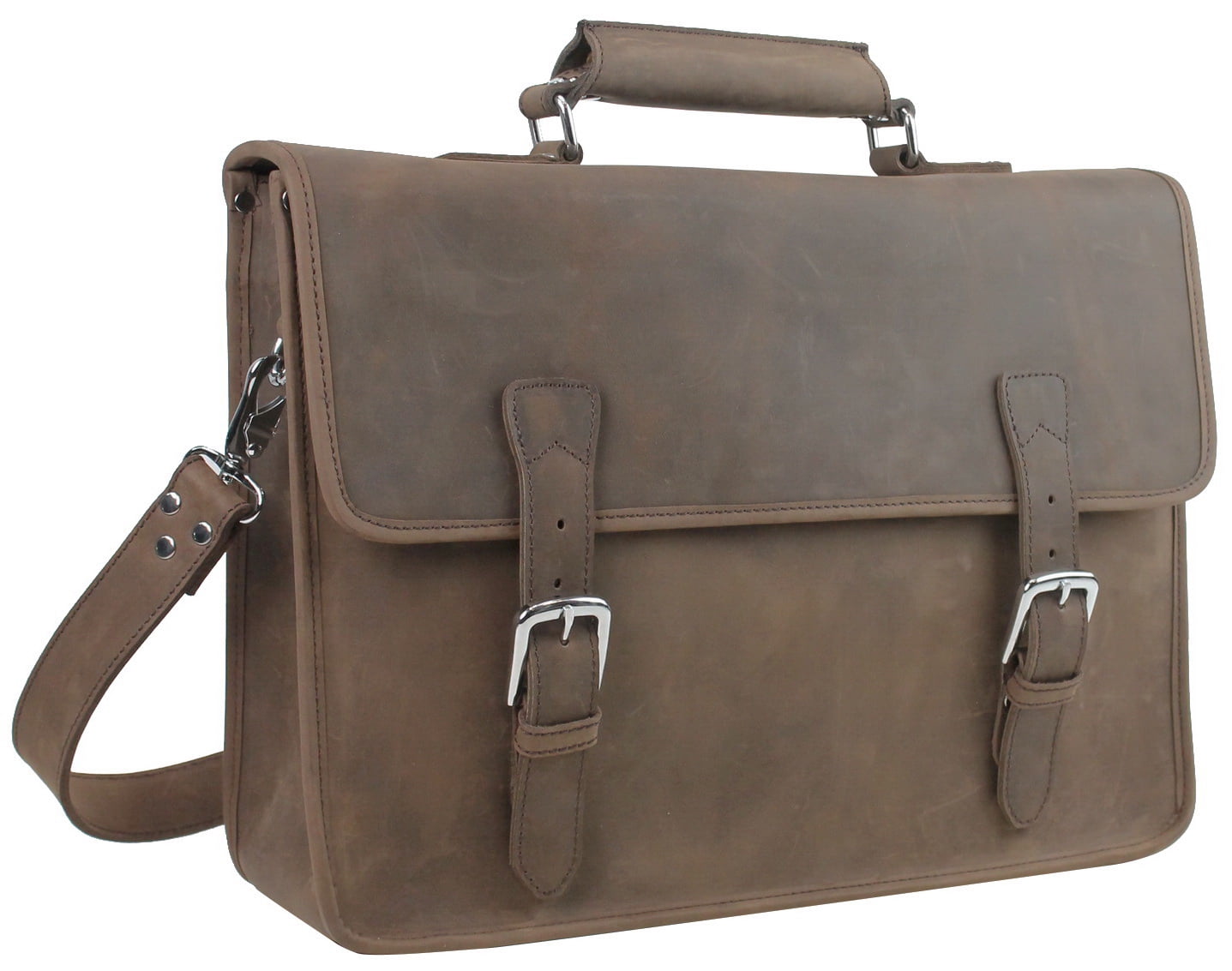 Vagarant Traveler Large Full Grain Cowhide Leather Briefcase Laptop Bag L05.DS