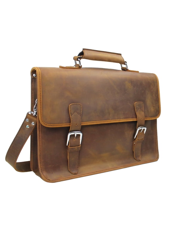 Large Full Grain Cowhide Leather Briefcase Laptop Bag L05.VB