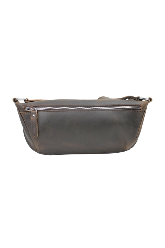 Long Shape Full Grain Leather Waist Pack LW09.DB