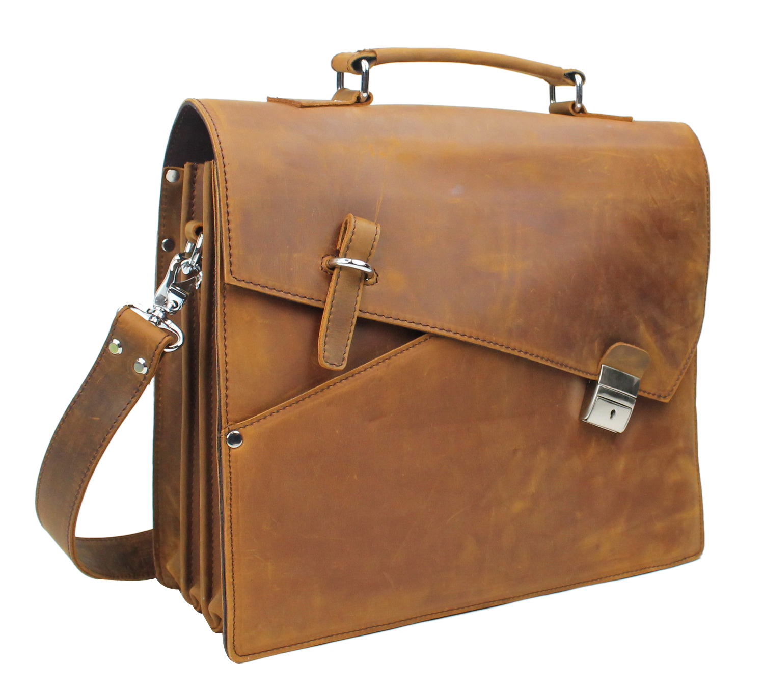 Vagarant Traveler Shrek Style Cowhide Leather Portfolio Briefcase L45.VB