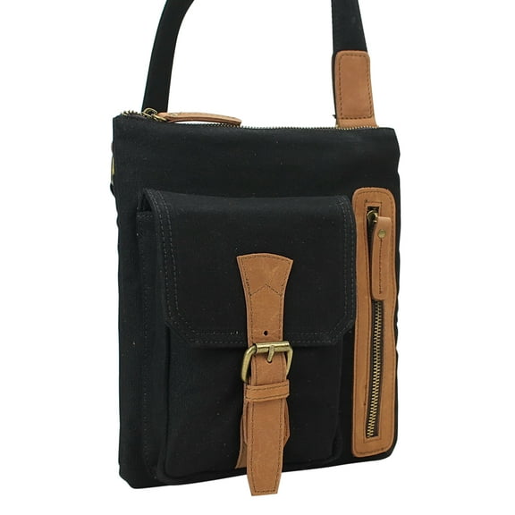 Vagarant Traveler Vintage Cotton Canvas Shoulder Bag CS09.BLK