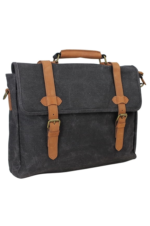 Vintage Cotton Wax Canvas Laptop Messenger Bag CM20.GRY