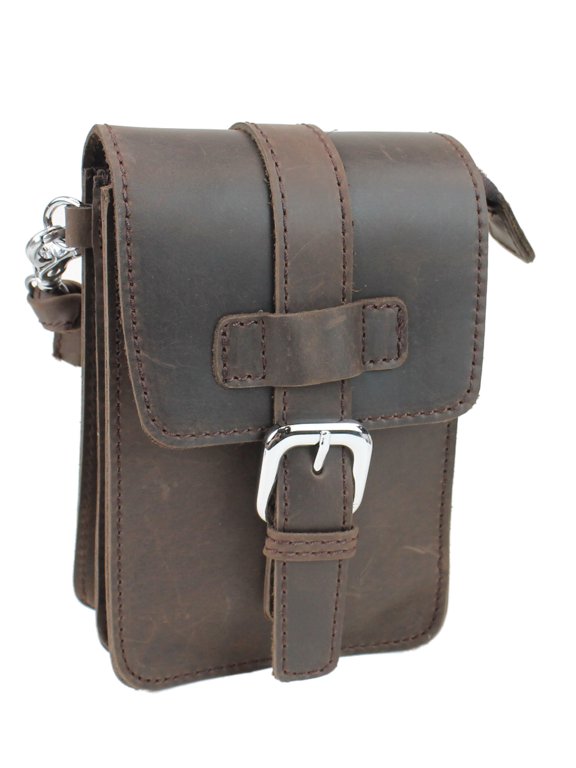 Vintage Cowhide Leather Slim Sling Purse A987.DB