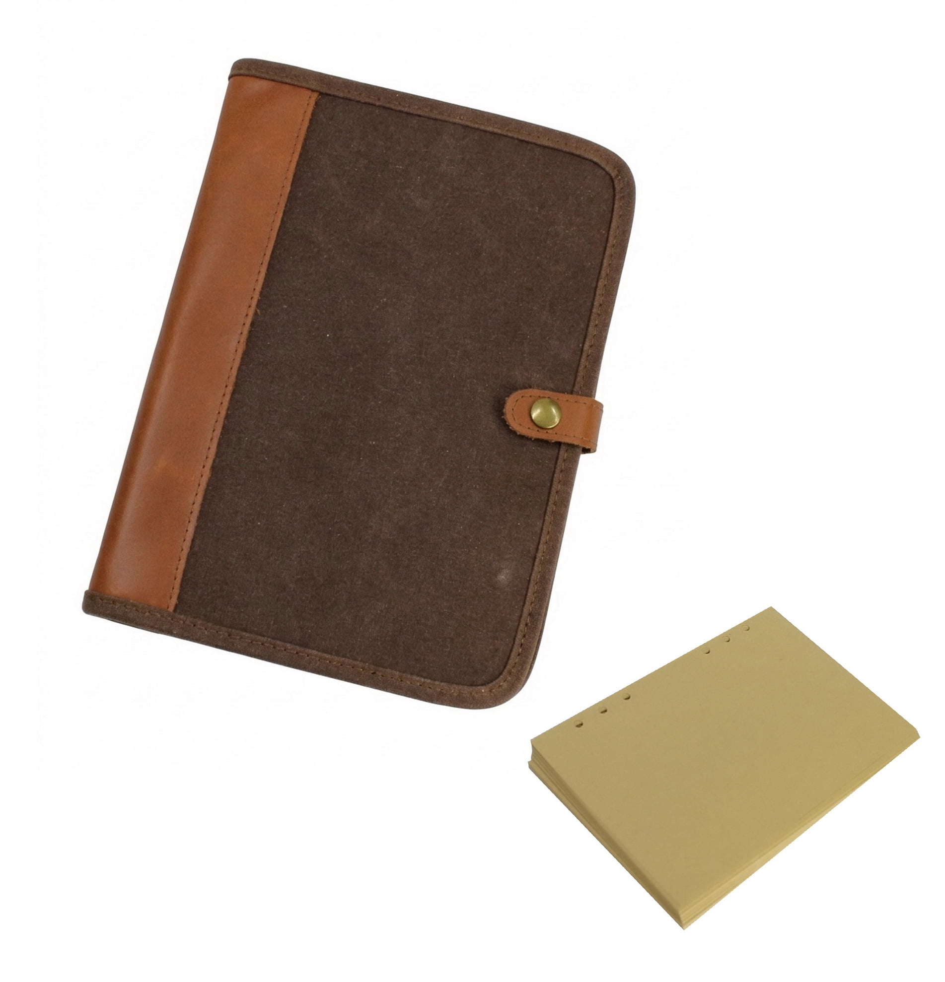 Vagarant Traveler Vintage Leather and Waxed Canvas Combination Journal B249.CB