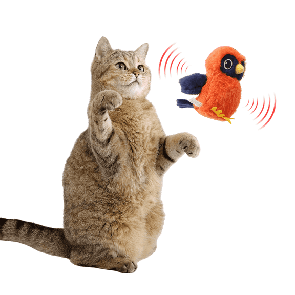 Vagascape Rechargeable Ugly Finch Toy with Real Bird Sounds, Interactive Pet Toy for Cats and Dog