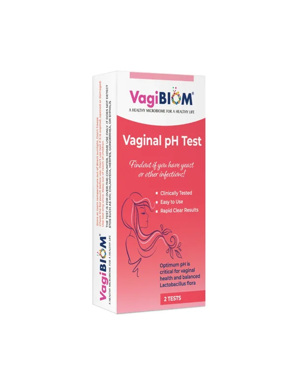 Vagibiom Vaginal pH Testing Kit for Women Single Use Test Kits 2 Pack