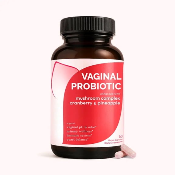 Vaginal Probiotic Capsules with Cranberry & Pineapple, Supports Vaginal pH, Urinary & Yeast Balance, 60 Count