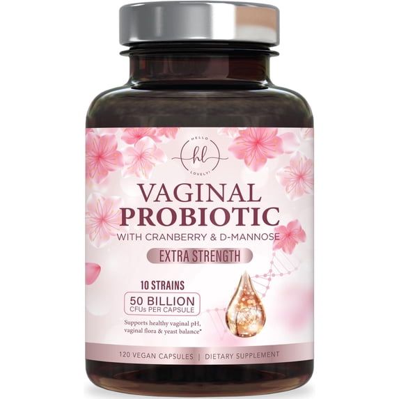 Vaginal Probiotics for Women - Gently Support Feminine Health, pH Balance, Healthy Odor & Vaginal Flora - 50 Billion CFU per Capsule - Improved Formula with Lactobacillus & Cranberry - 120 Capsules