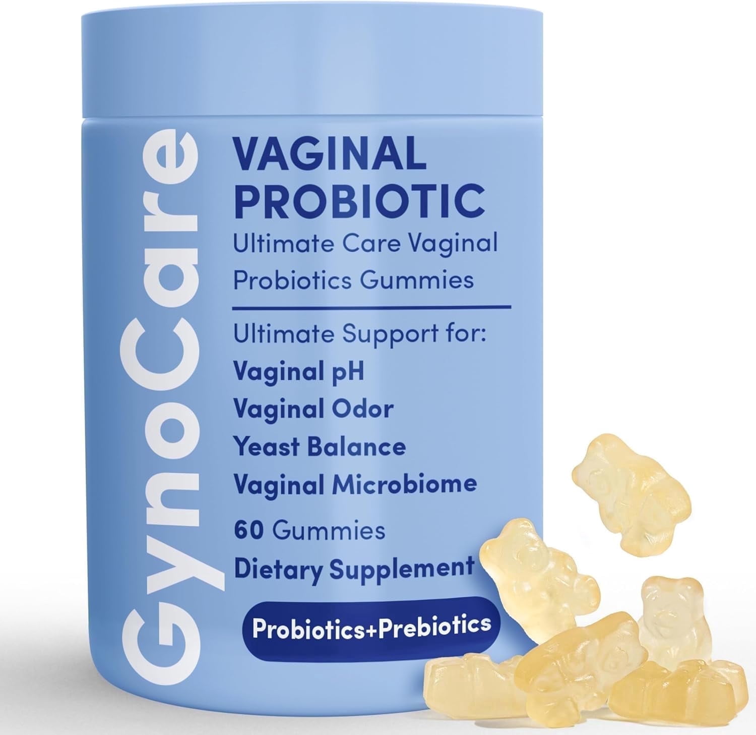 Vaginal Probiotics Gummies for Women | pH Balance & Odor Support | Prebiotics and Probiotics for Women | Female Vaginal Supplement for ph Balance and Vaginal Health | 60 Gummies