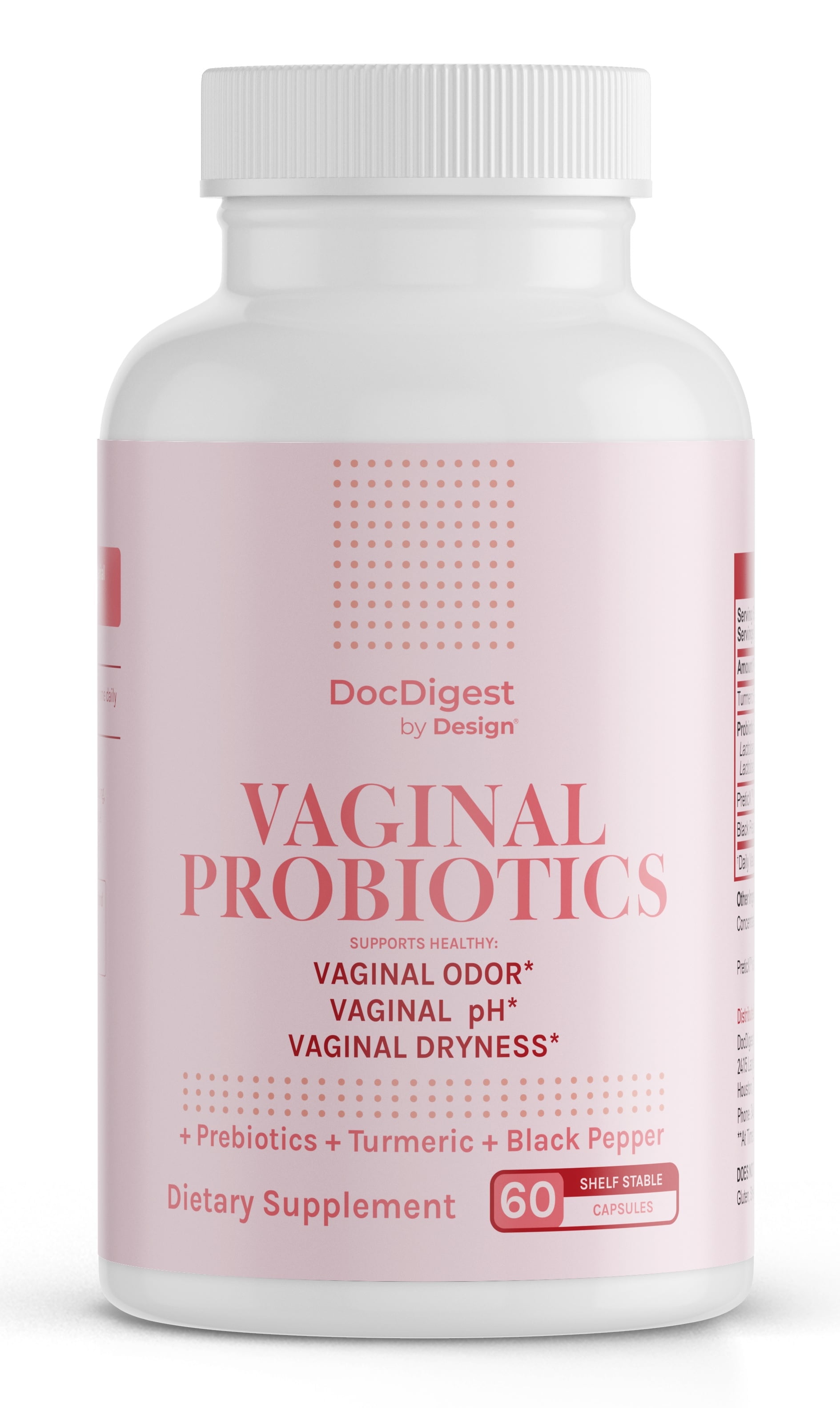 Vaginal Probiotics-Vaginal Odor & Dryness Treatment Probiotic- Women once Daily Capsules- DocDigest by Design