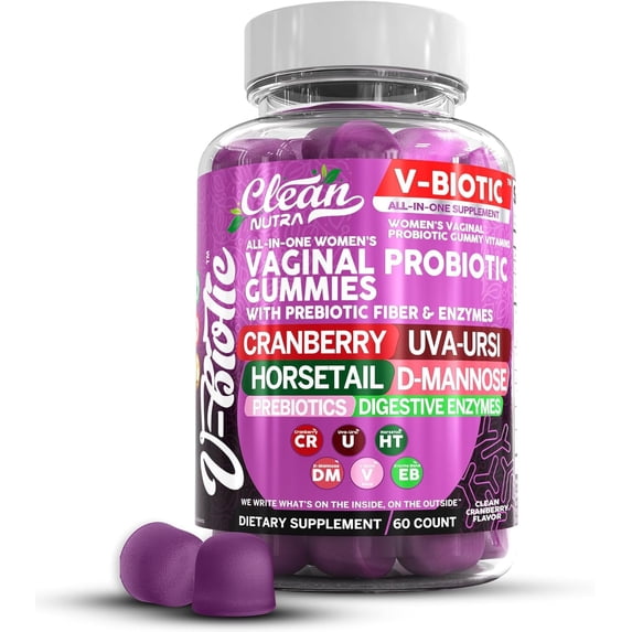 Vaginal Probiotic Gummies For Women | Prebiotics Cranberry D-Mannose Uva-Ursi Digestive Enzymes | Vaginal Health Supplement pH Balance to Promote Healthy Vaginal Odor & Flora Cranberries Gummy Vitami