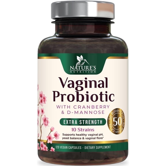 Vaginal Probiotics 50 Billion CFU, Supports Women's pH Balance, Digestive, UT & Feminine Health - Probiotic Blend with 10 Strains, Cranberry & Prebiotics - Vag Women Health Supplements - 120 Capsules