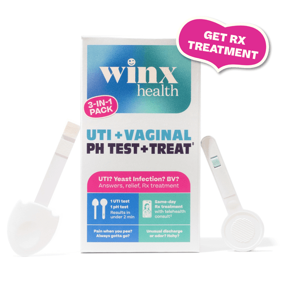 Winx UTI Test + Treat Kit (3 Count), 2-Minute At-Home UTI Test Strips with Same-Day Treatment from Optional Telehealth Access, HSA/FSA Eligible