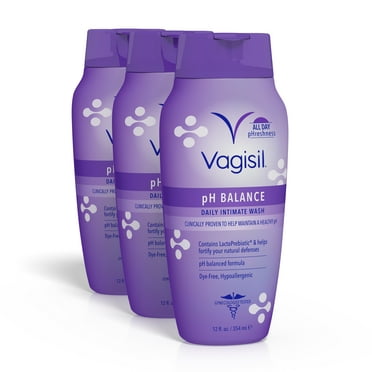 Vaginal pH Balance Daily Intimate Vaginal Wash, For All Day Freshness, 12 Fluid Ounce Bottle (Pack of 3)