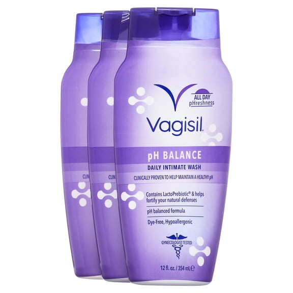 Vagisil PH Balance Daily Intimate Vaginal Feminine Wash, 12 fl oz, 3 Pack