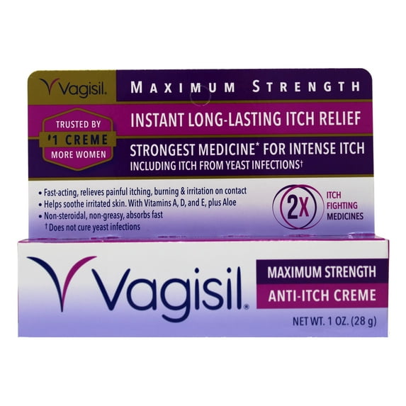 Vagisil Anti-Itch Creme Long Lasting Itch Relief, Maximum Strength - 1 oz