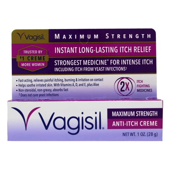 Vagisil Anti-Itch Creme Long Lasting Itch Relief, Maximum Strength - 1 oz