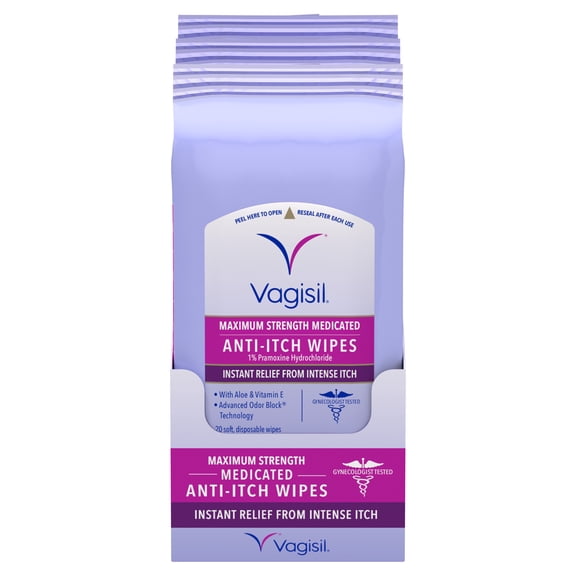 Icthing Powder (2 pack) Vagisil Wipes, Anti-Itch Medicated Feminine Vaginal Wipes ...