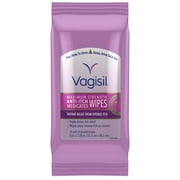 Vagisil Anti-Itch Medicated Wipes, Maximum Strength For Instant Relief from Intense Itch, 20 Wipes in a Resealable Pouch