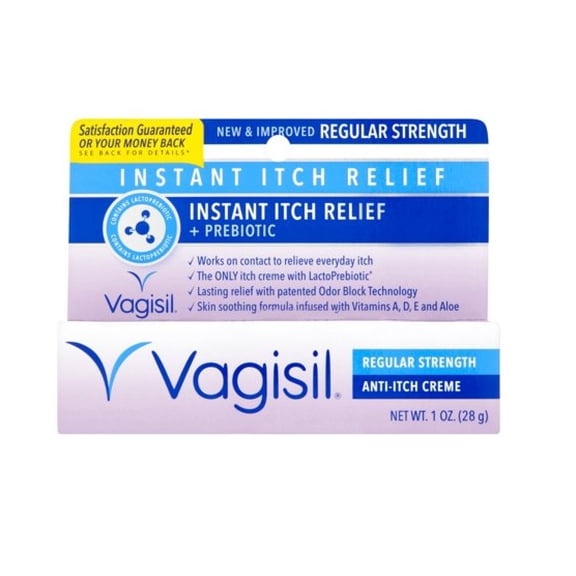 Vagisil Regular Strength Anti-Itch Feminine Cream, Fast-Acting Itch Relief, Gynecologist Tested, Hypoallergenic, 1 oz