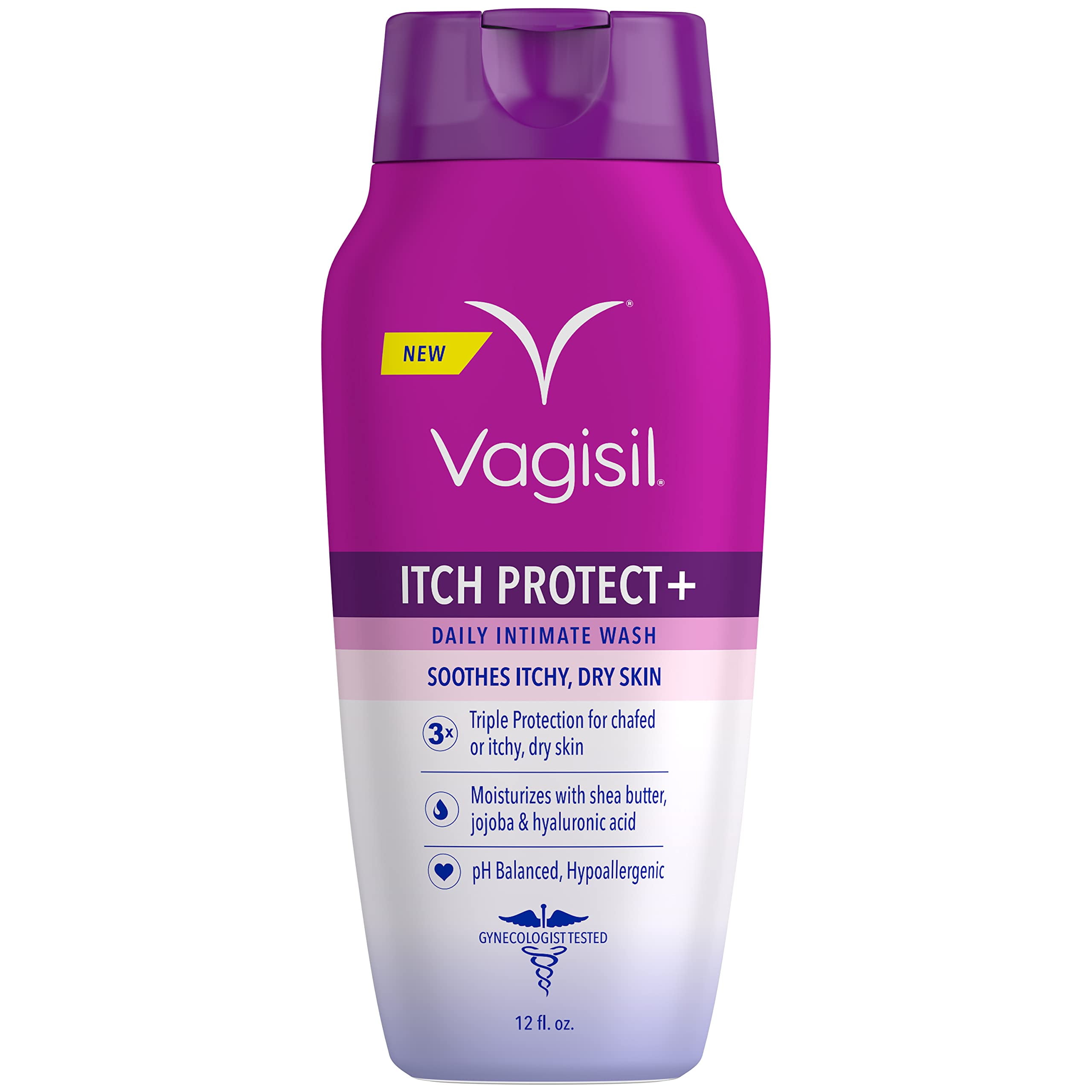 Vagisil Feminine Wash for Intimate Area Hygiene and Itchy, Dry Skin, Itch Protect+ Crme Wash, pH Balanced and Gynecologist Tested, 12oz (Pack of 1)