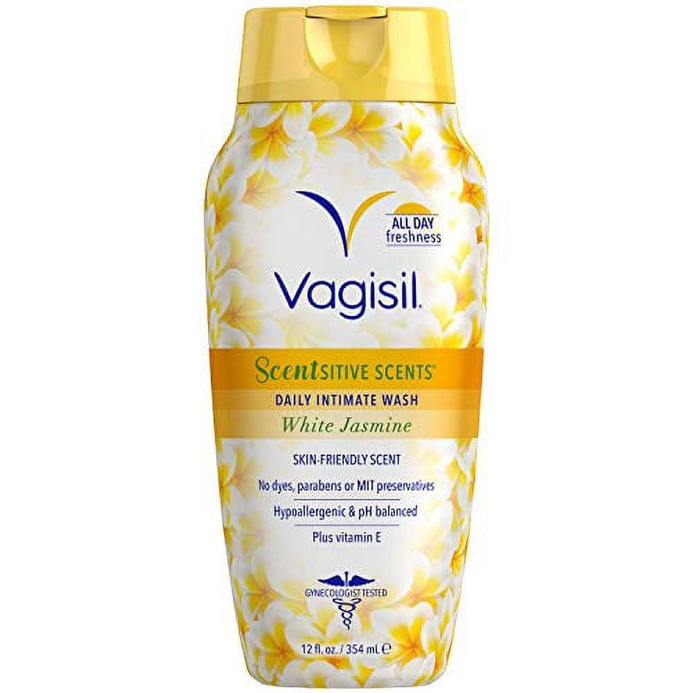 Vagisil Feminine Wash for Intimate Area Hygiene, Scentsitive Scents, pH Balanced and Gynecologist Tested, White Jasmine, 12 oz (Pack of 1)