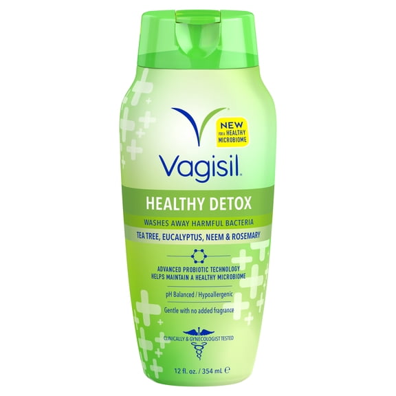 Vagisil Feminine Wash for Intimate Area Hygiene, Healthy Detox, All Over Body Wash for Women, Gynecologist Tested, Hypoallergenic and pH Balanced, 12 Fl Oz