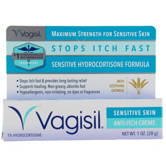 Vagisil Sensitive Skin 1 % Hydrocortisone  Anti-Itch Creme, 1 oz (3 pack)