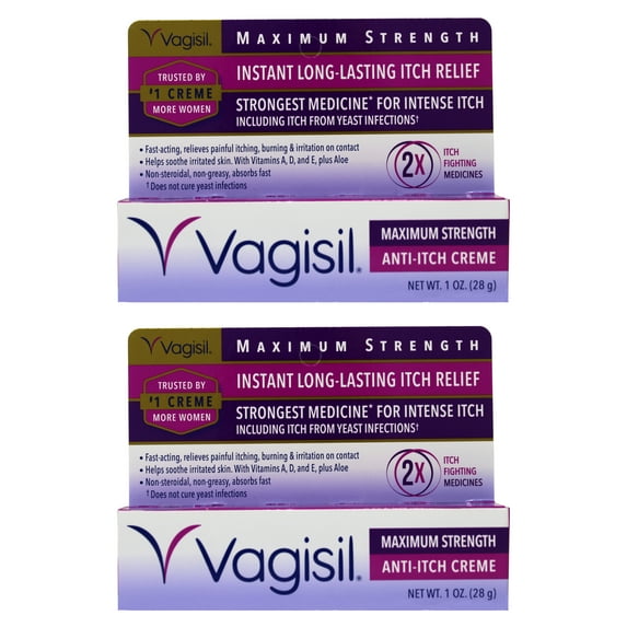 Vagisil Maximum Strength Anti-Itch Creme, 1 Oz, 2 Pack