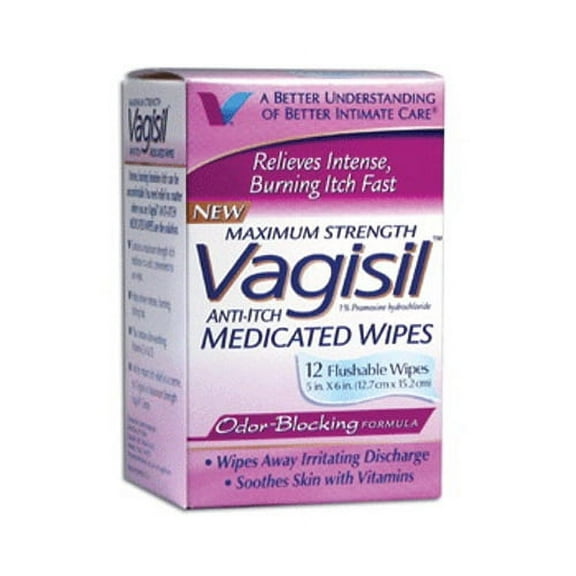 Vagisil Maximum Strength, Anti-Itch Medicated Wipes - 12 Ea, 2 Pack